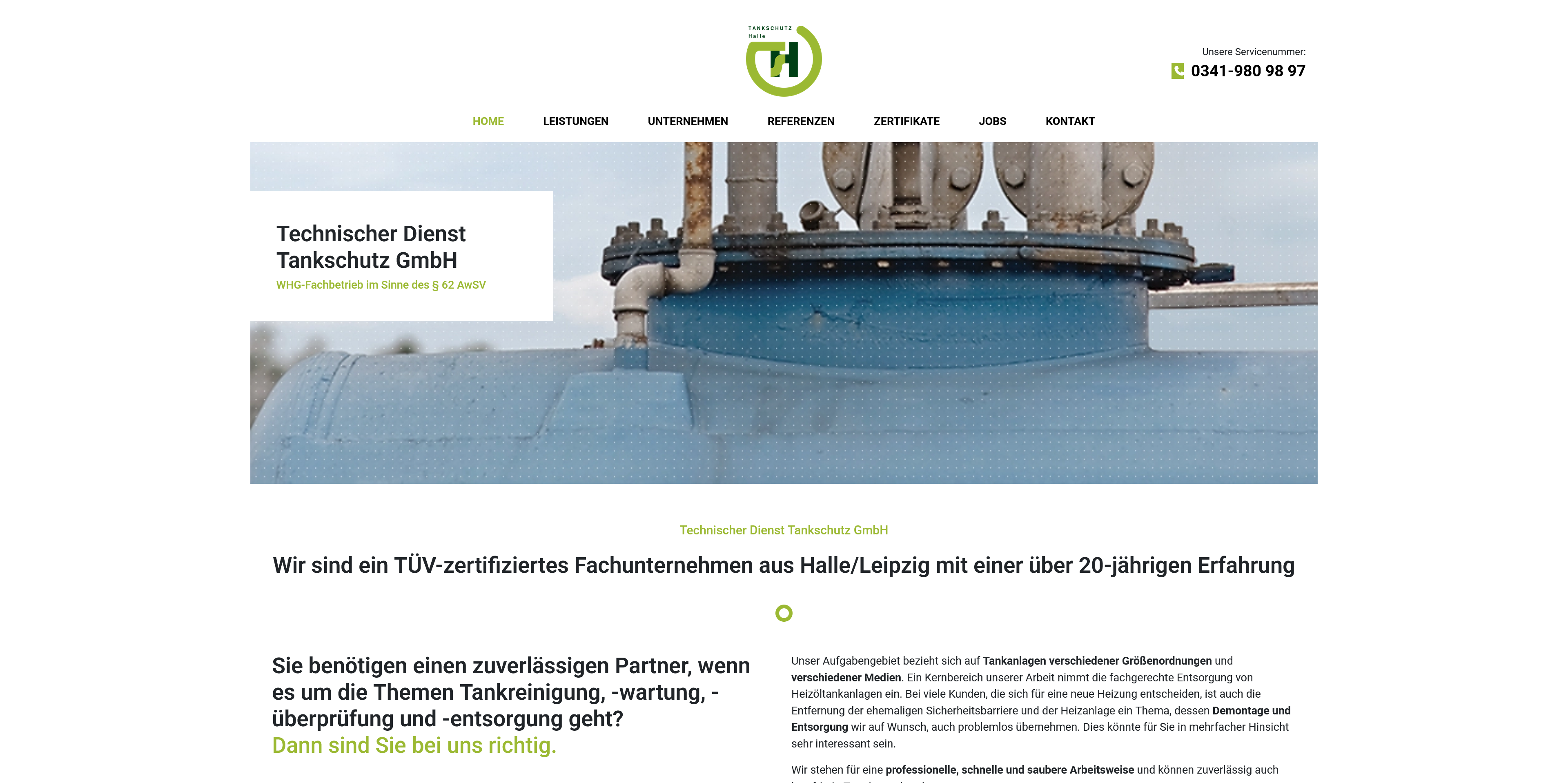 Website für tankschutz-halle.de